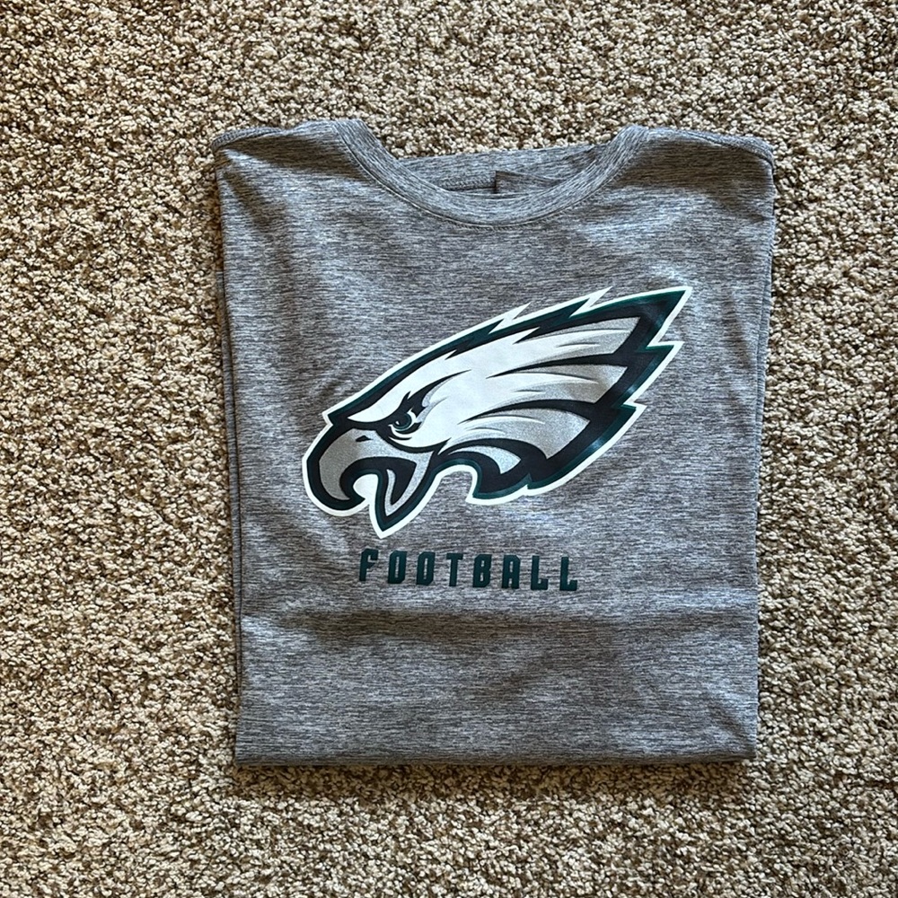 NFL Eagles Men’s XL TX3 Cool, Grey Performance Short Sleeve Shirt
